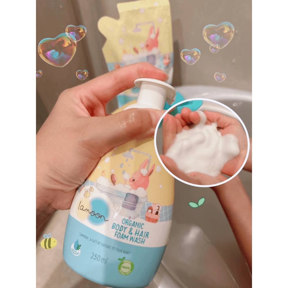 Lamoon Organic Body & Hair Foam Wash (Pump) 250ml