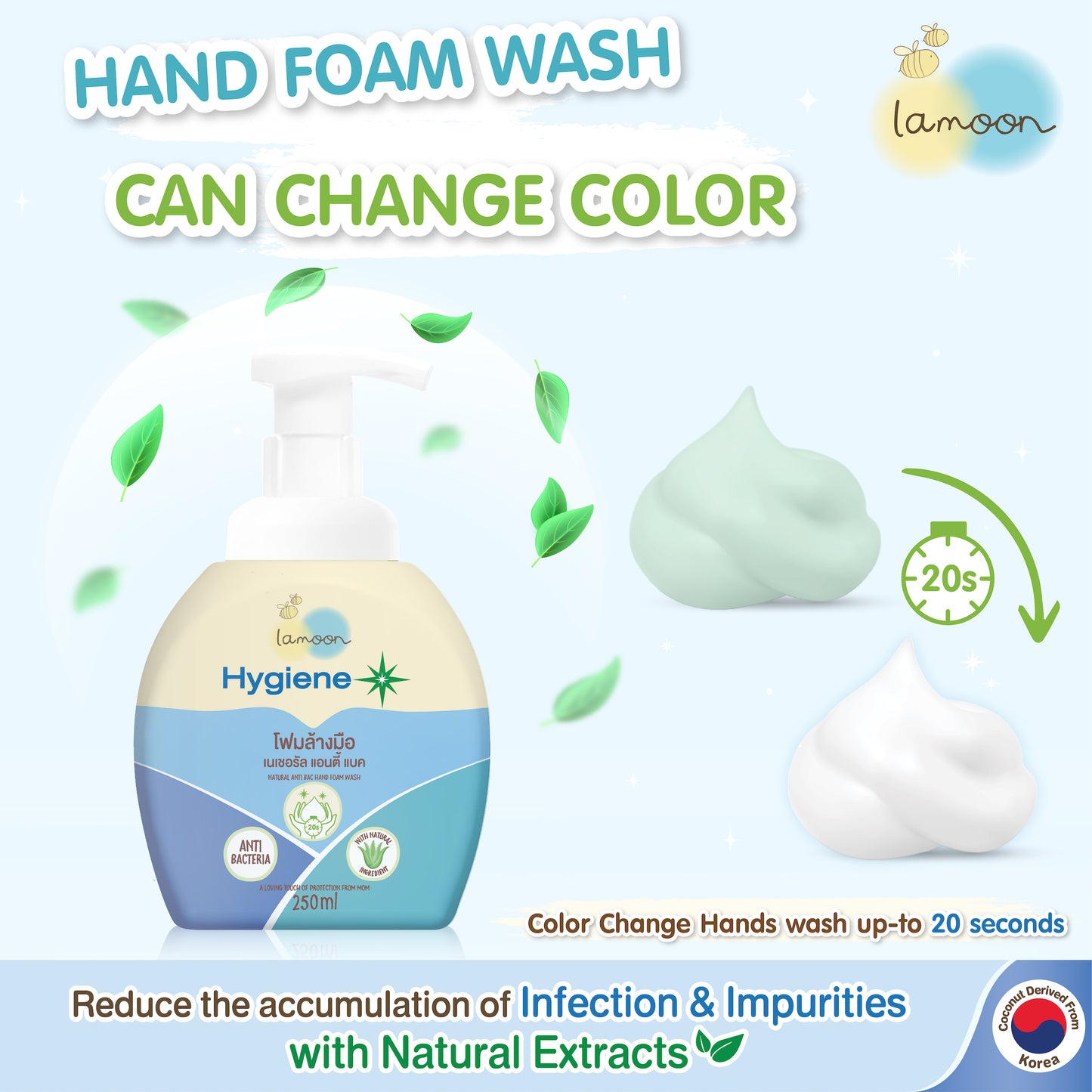 Lamoon Hygi Natural Anti BAC Hand Foam Wash (Pump) 250ml